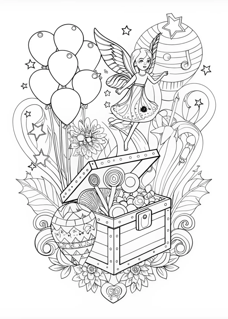 A coloring page of Fabulous F Coloring Extravaganza