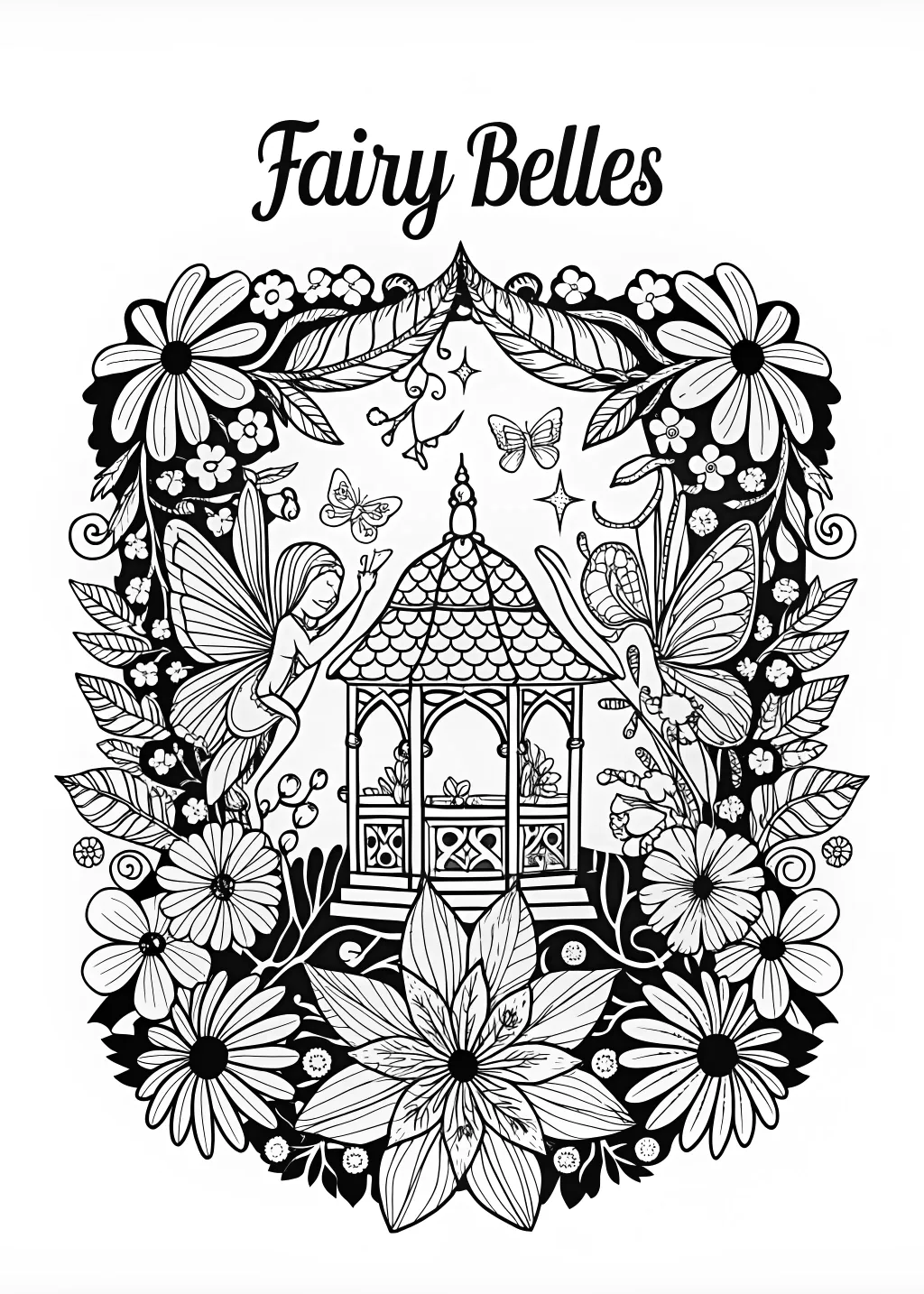 Fairy Belle&#8217;s Enchanted Garden Coloring Page