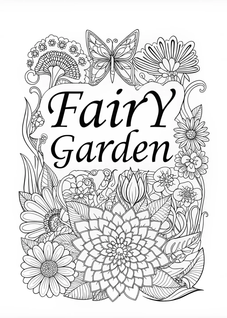 Fairy in Enchanted Flower Garden Coloring Page - Free & Printable