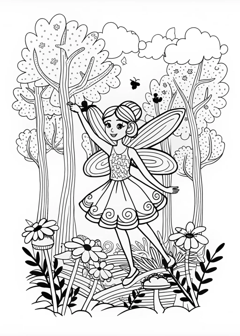 Fairy Princess in the Enchanted Forest coloring pages