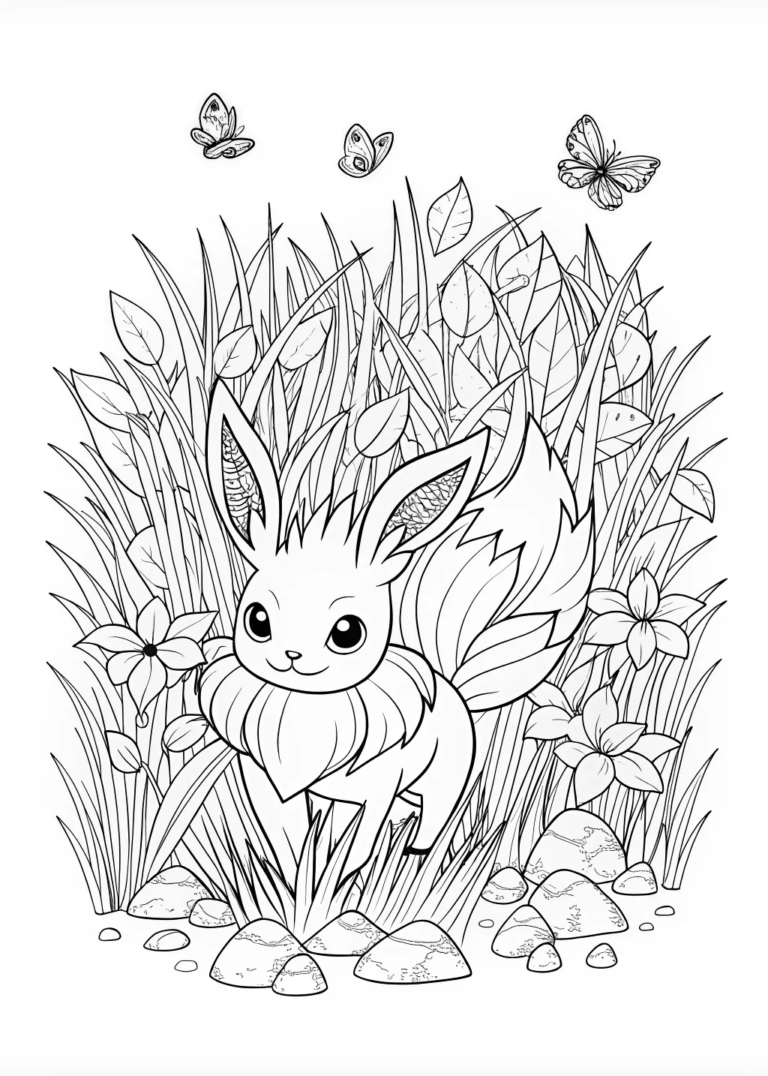 A coloring page of Jolteon in the City Skyline Coloring Page