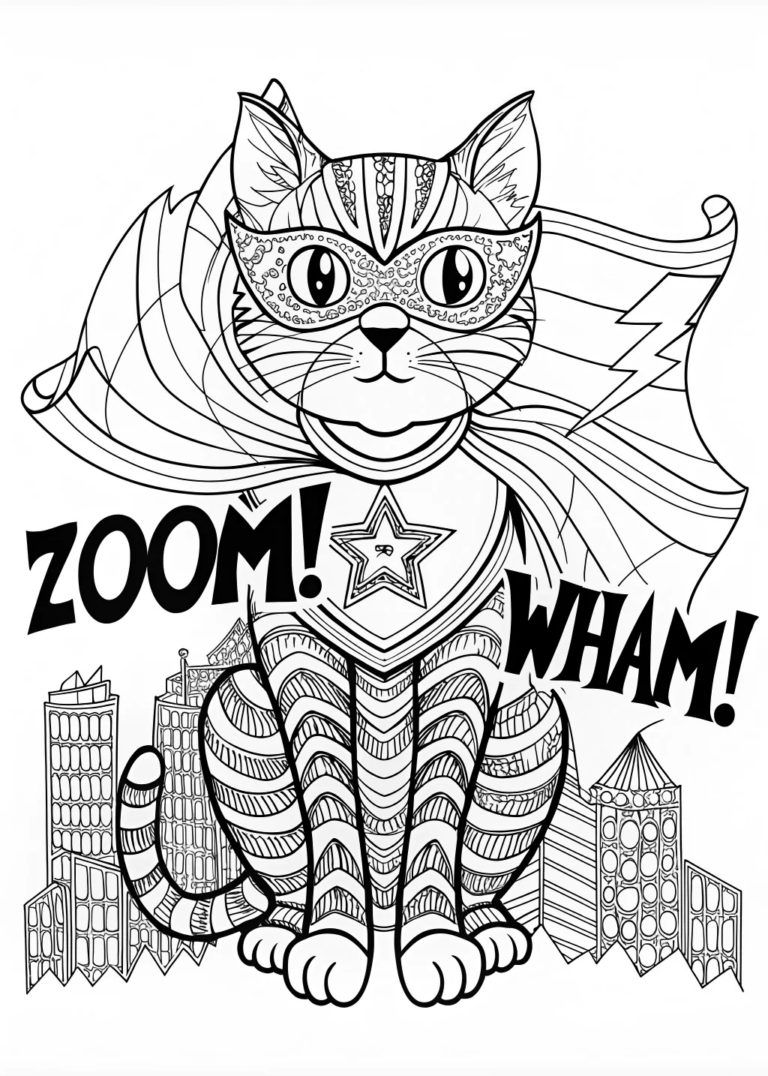 Cat’s Scenic Adventure coloring pages