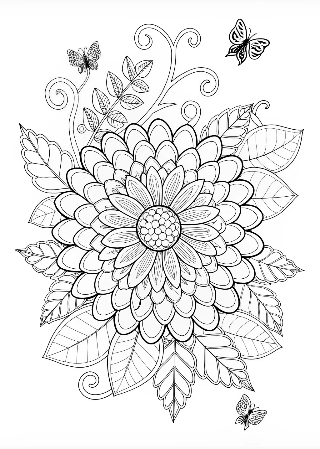 Dazzling Flower Blossom Coloring Page