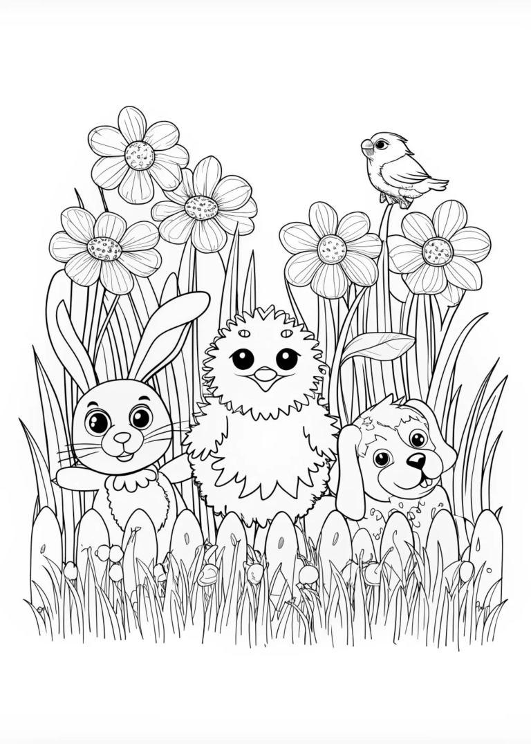 Fluffy Chick and Friends Coloring Adventure coloring pages