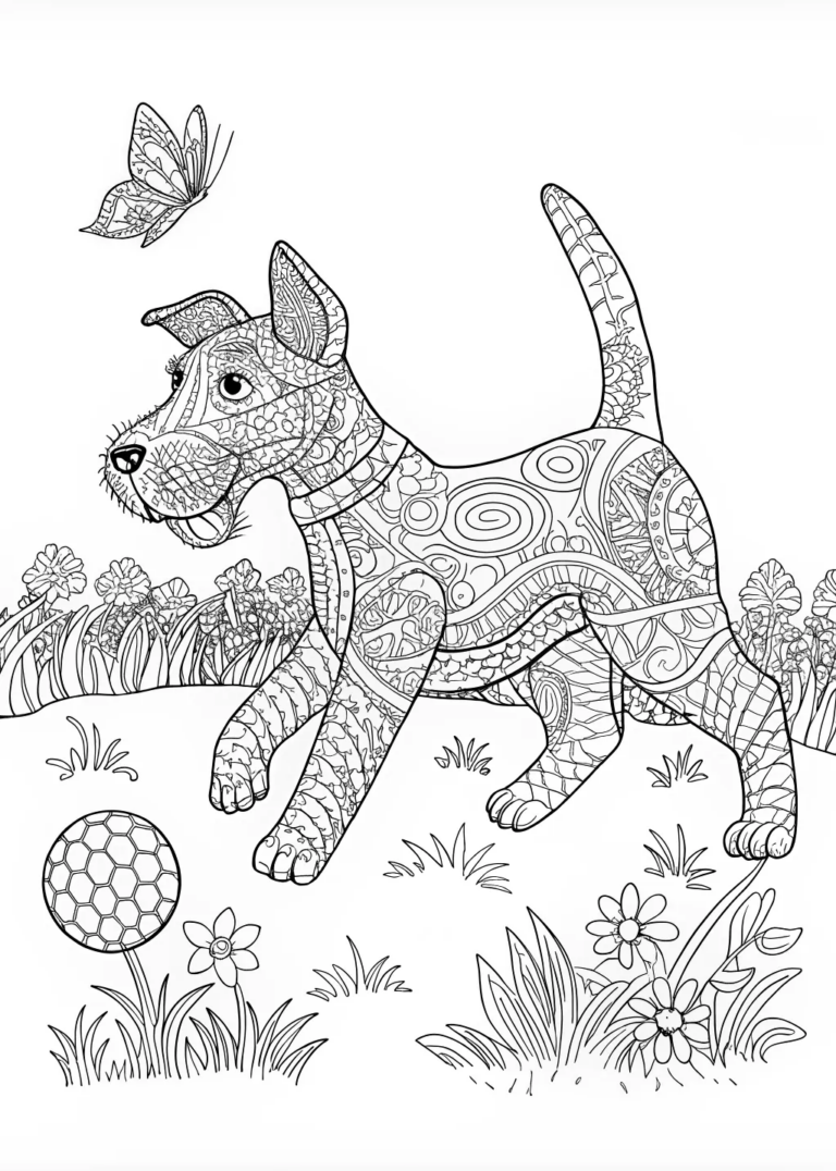 A coloring page of Adorable Schnauzer Coloring Page