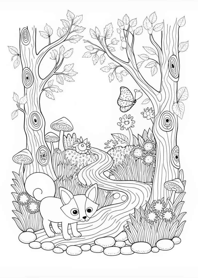 Fox’s Enchanted Forest Adventure coloring pages