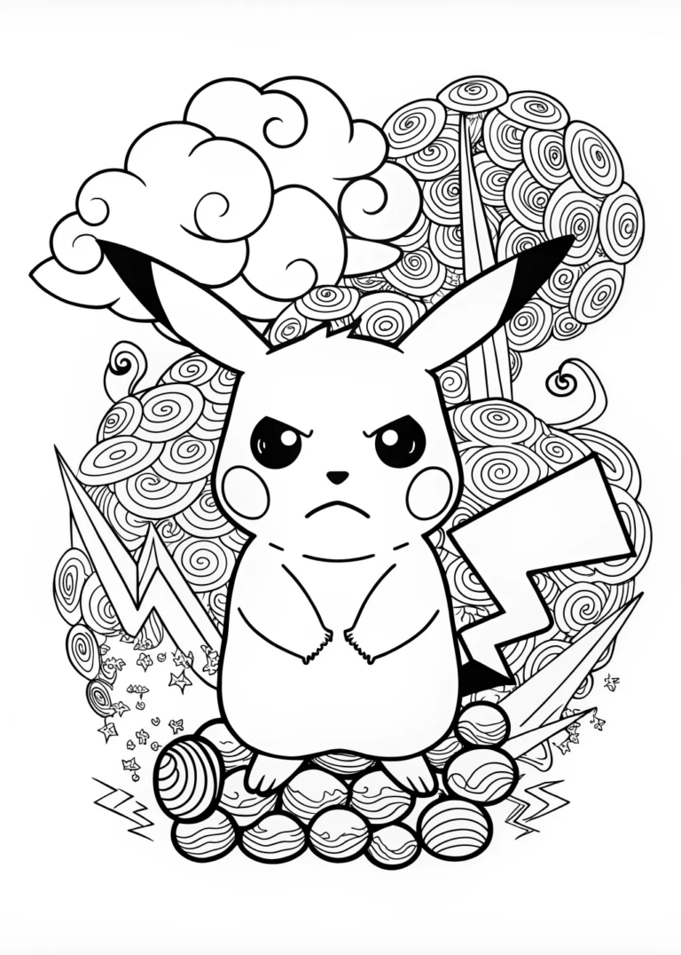 Pikachu’s Big Adventure Coloring Page coloring pages