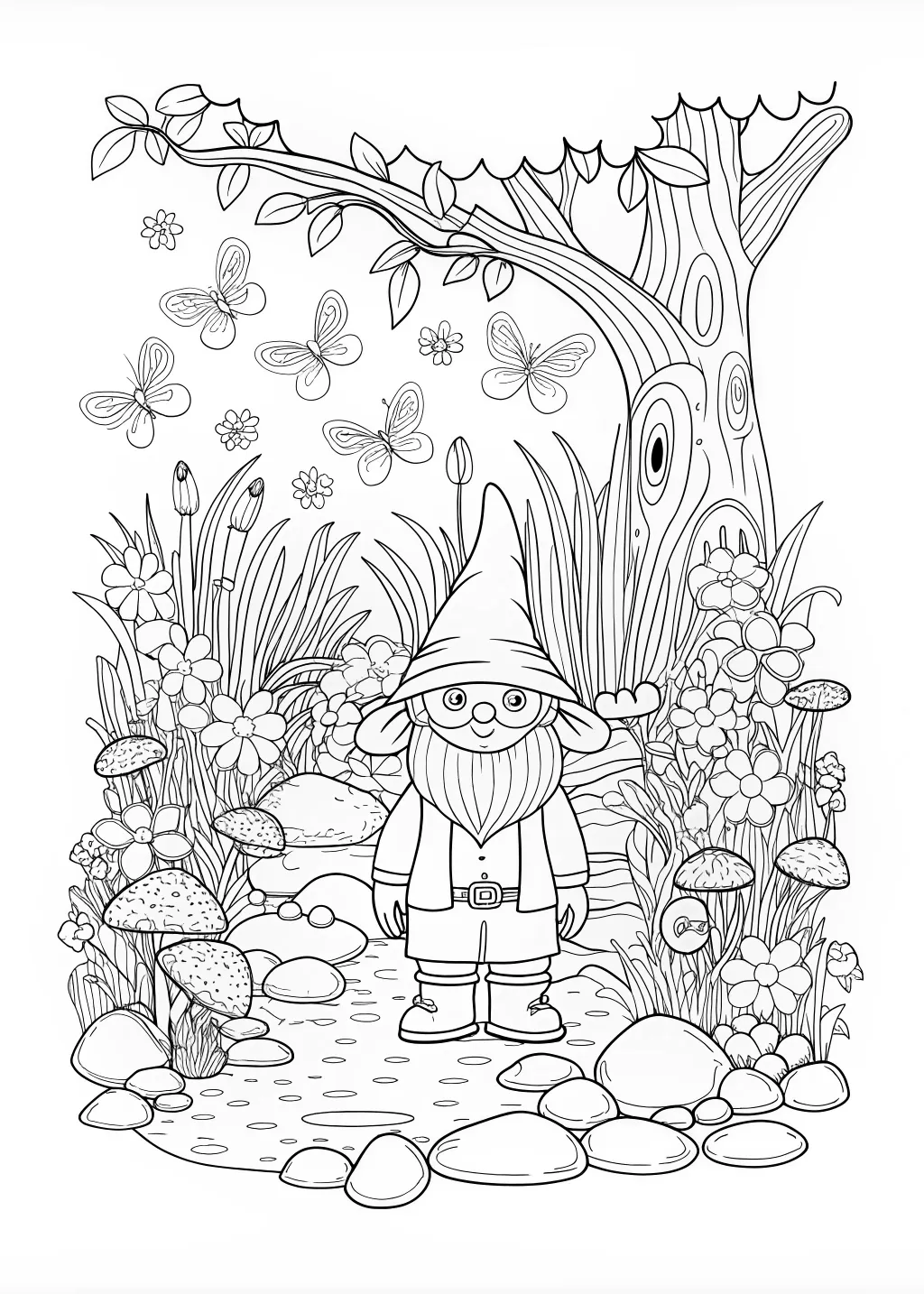 gnome coloring pages