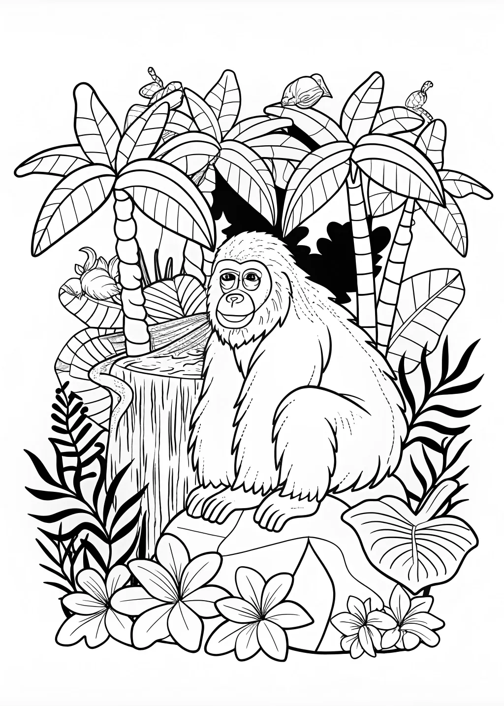 Majestic Gorilla Coloring Page