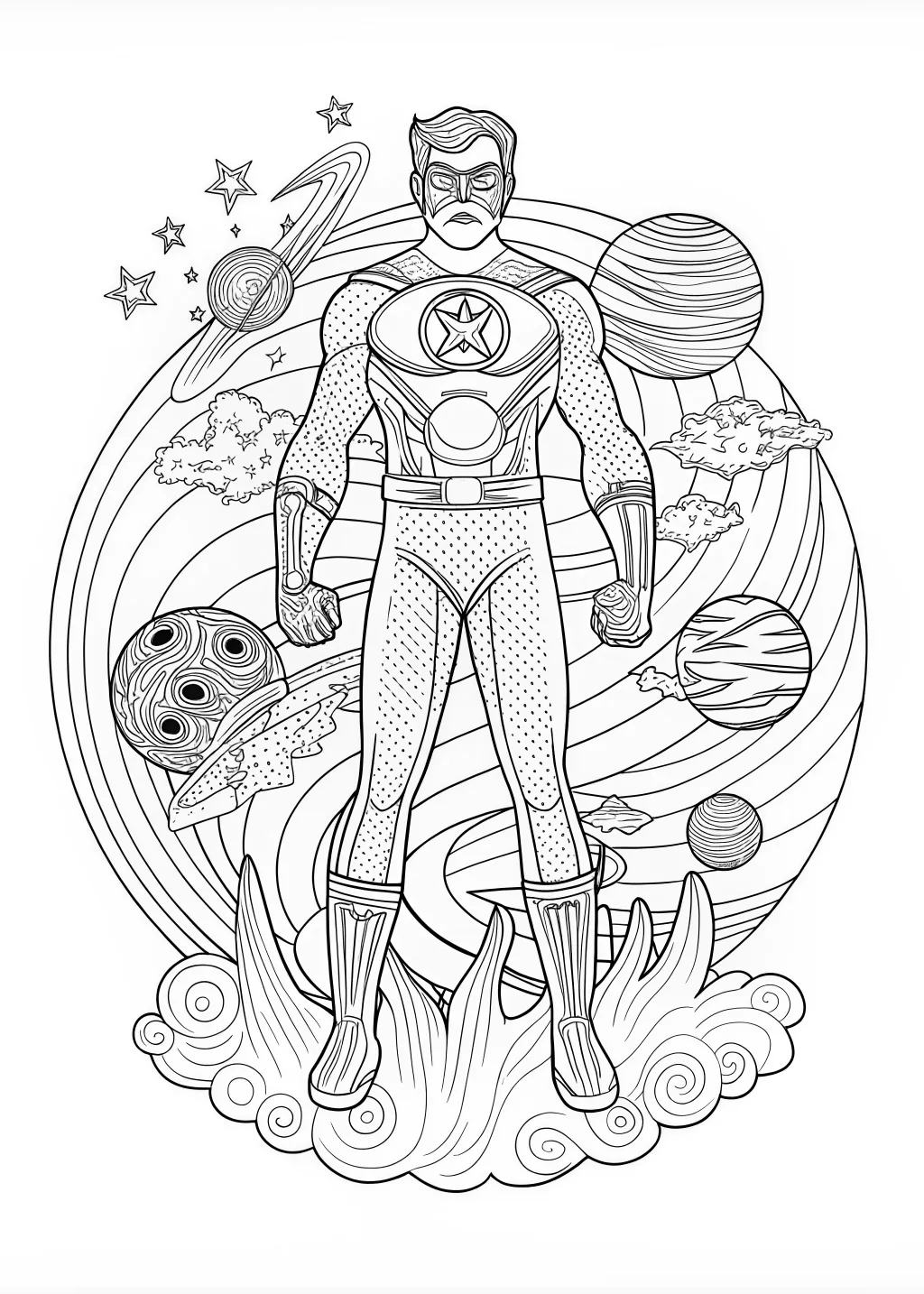 Green Lantern on a Heroic Adventure Coloring Page