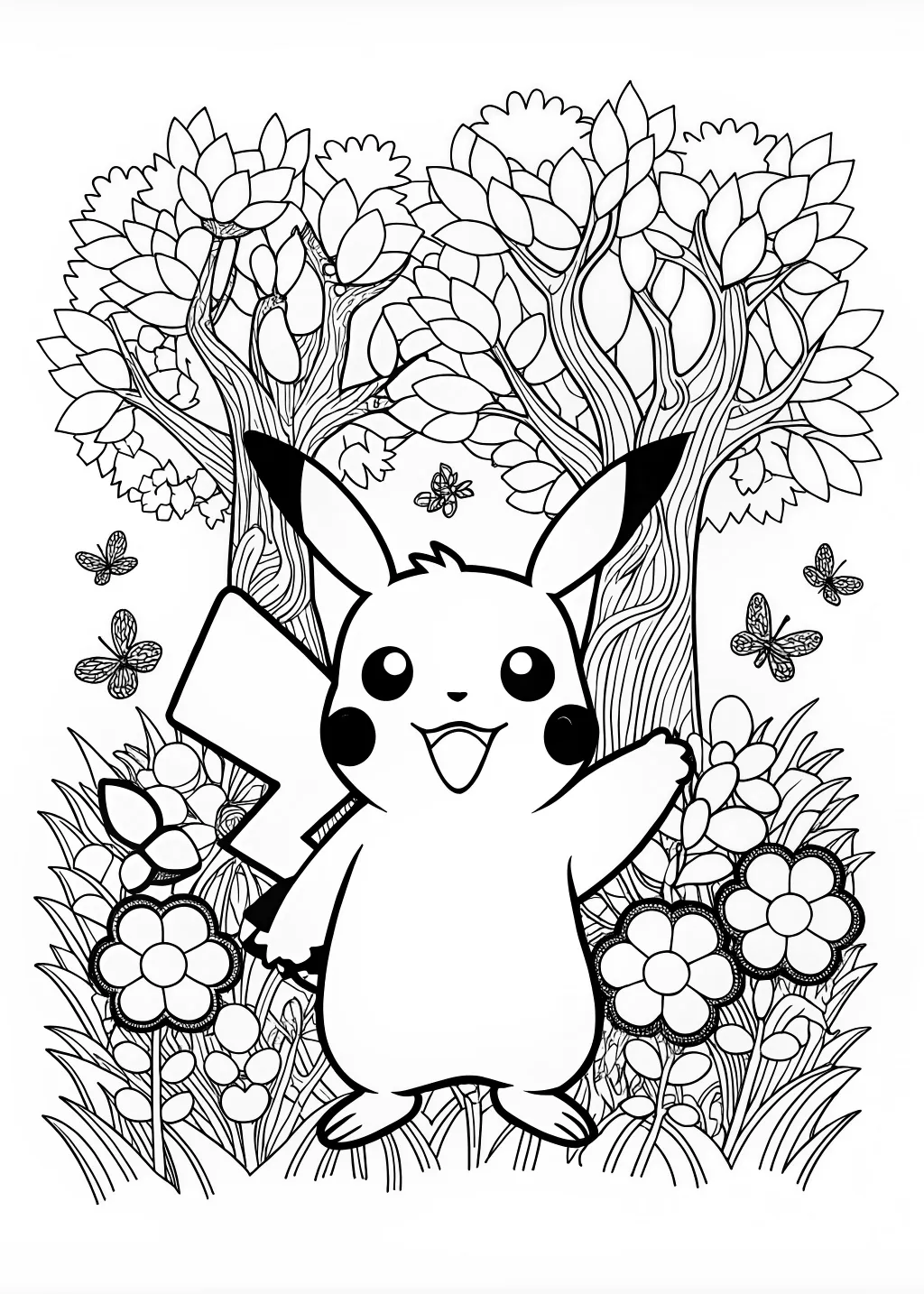 Pikachu’s Electric Adventure Coloring Page