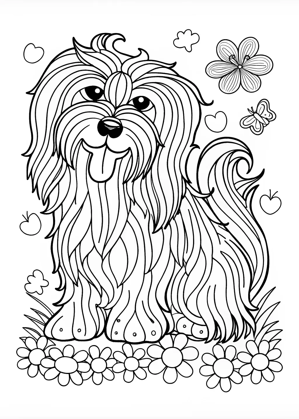 Adorable Shaggy Dog Coloring Page