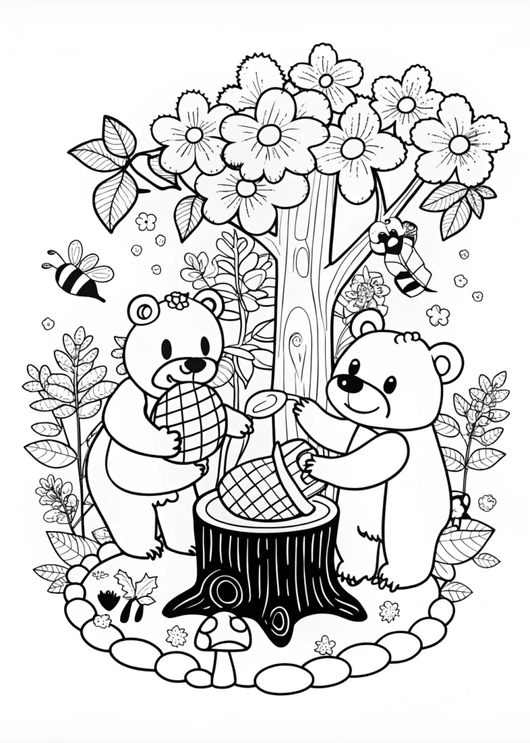 Honey Bear’s Sweet Treat Coloring Page coloring pages