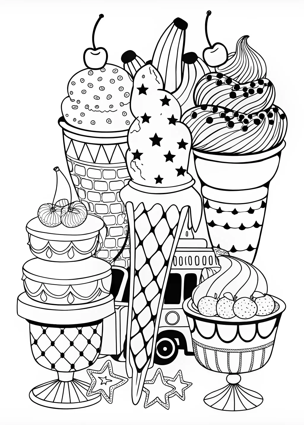 Cupcake Delight Coloring Page