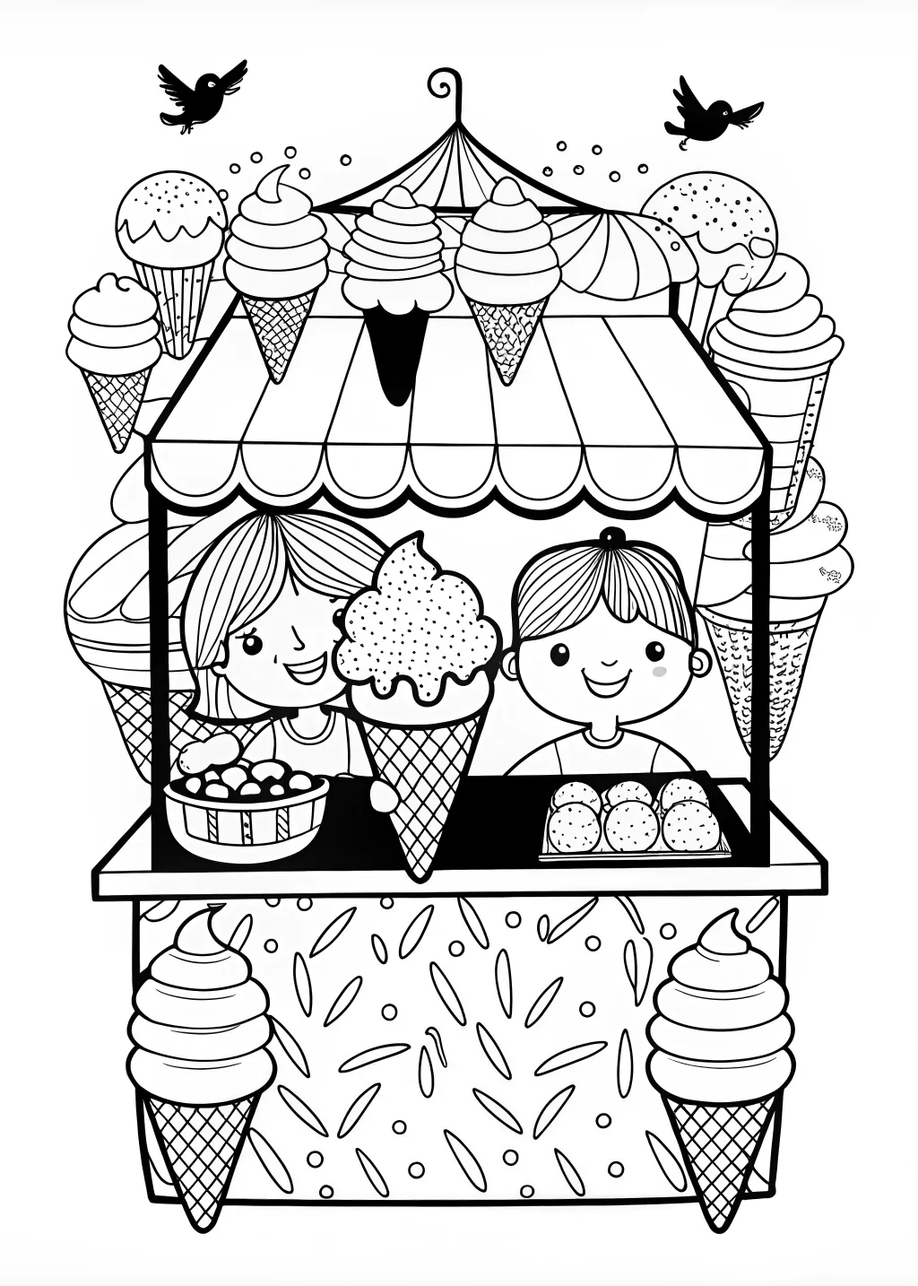 Smiling Cupcake Coloring Fun