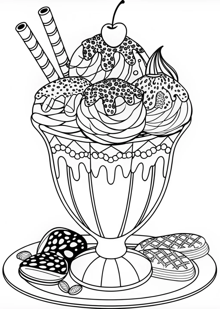 Ice Cream Sundae coloring pages