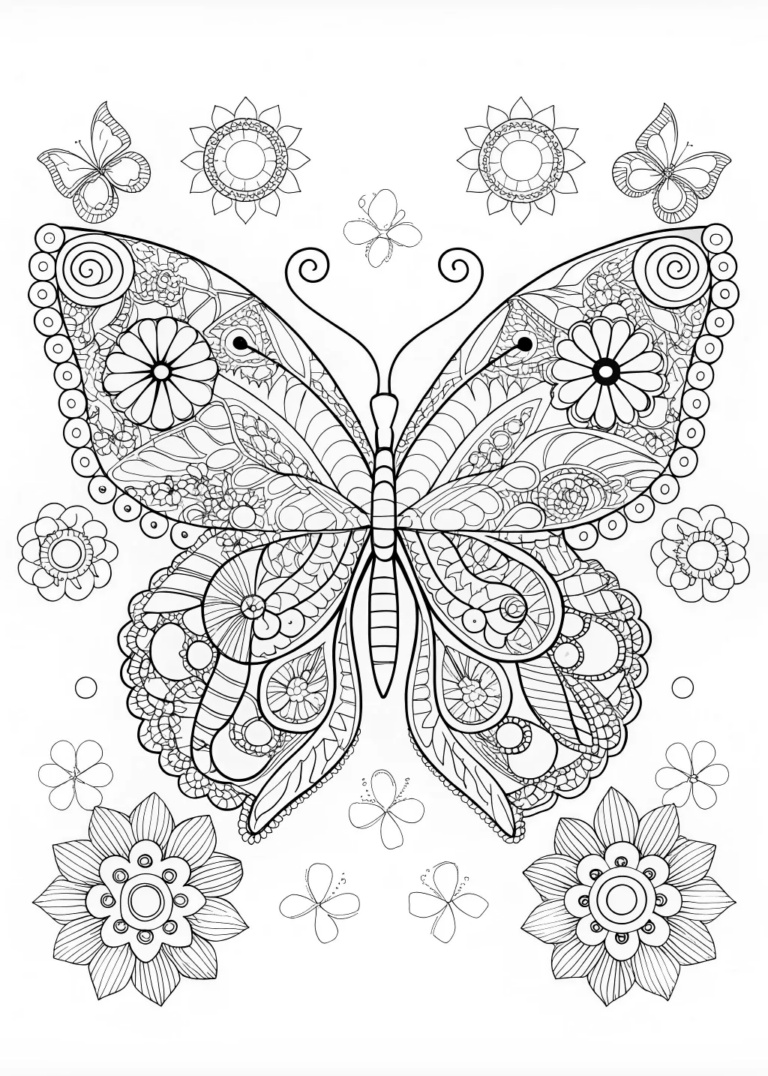 Intricate Butterfly Patterns Coloring Page coloring pages