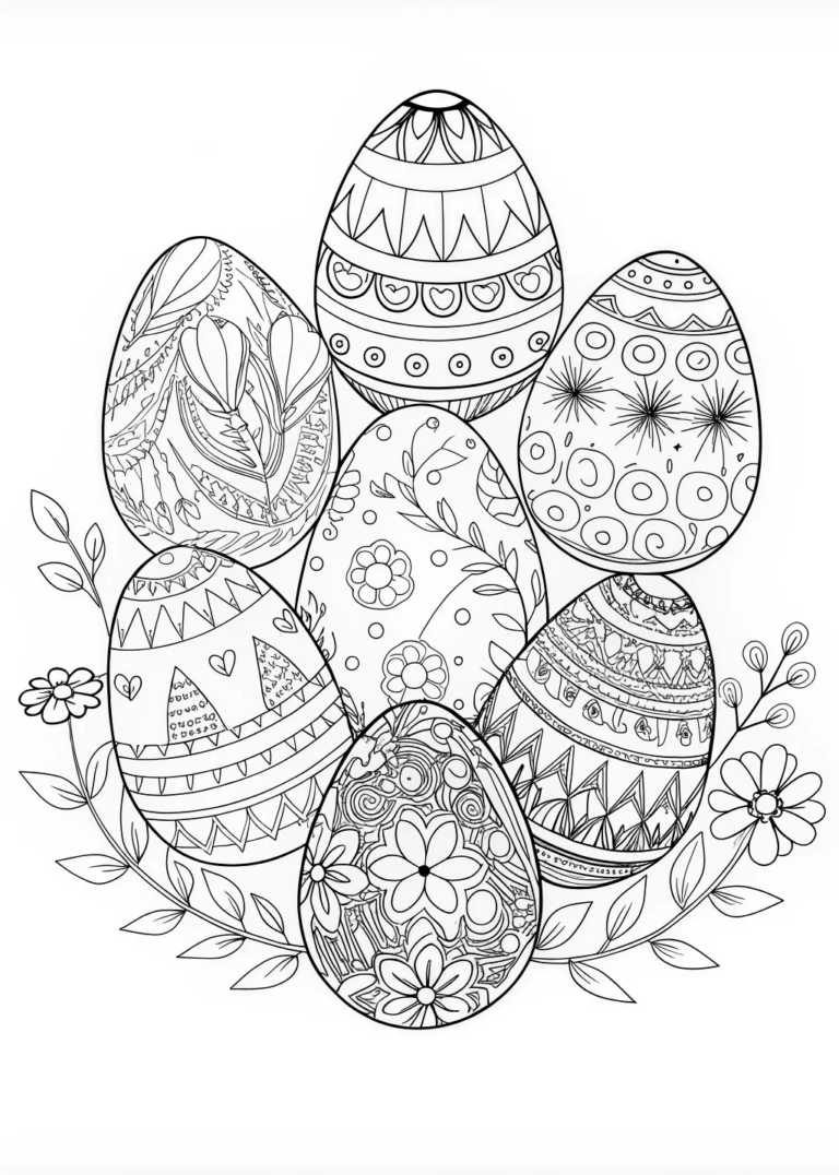 Intricate Easter Egg Designs Coloring Page coloring pages