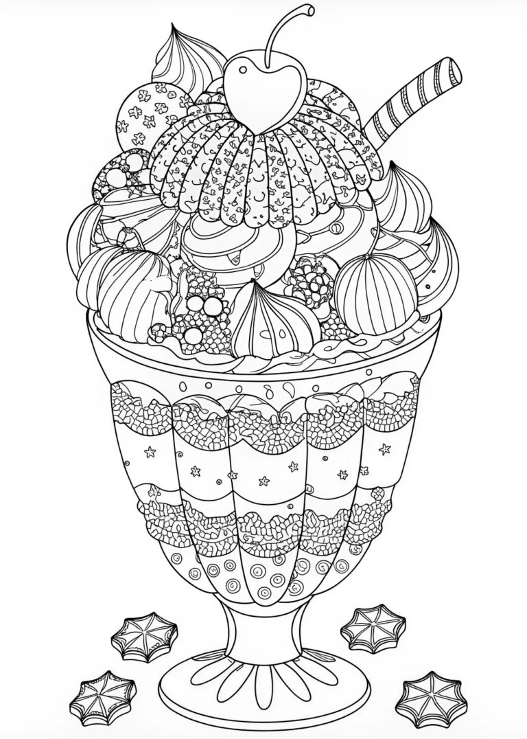 Intricate Ice Cream coloring pages