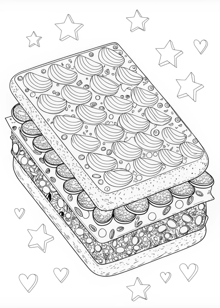 Giant Burger Coloring Fun coloring pages