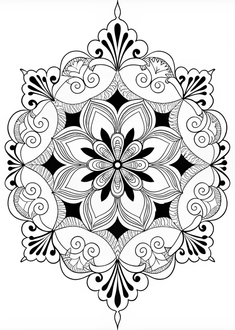 Intricate Mandala and Swirls Coloring Page coloring pages