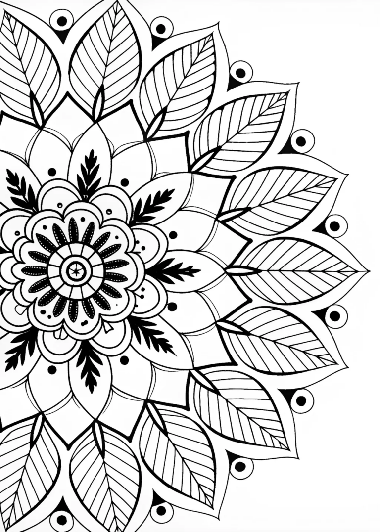 Intricate Mandala Bloom Coloring Page coloring pages