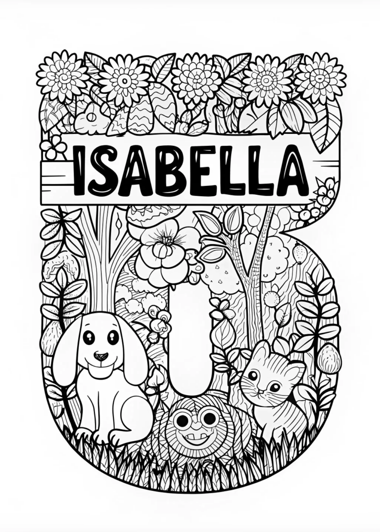 Isabella Name Coloring Page coloring pages