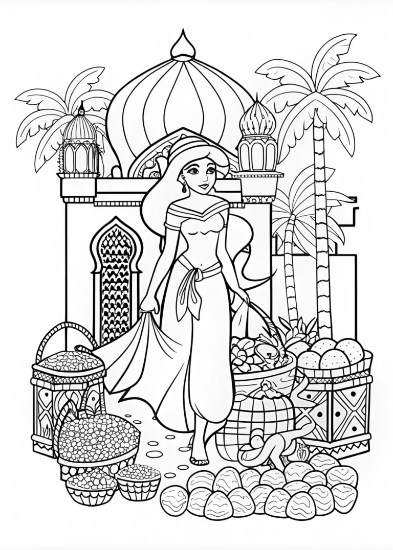 A coloring page of Blooming Lily Coloring Page