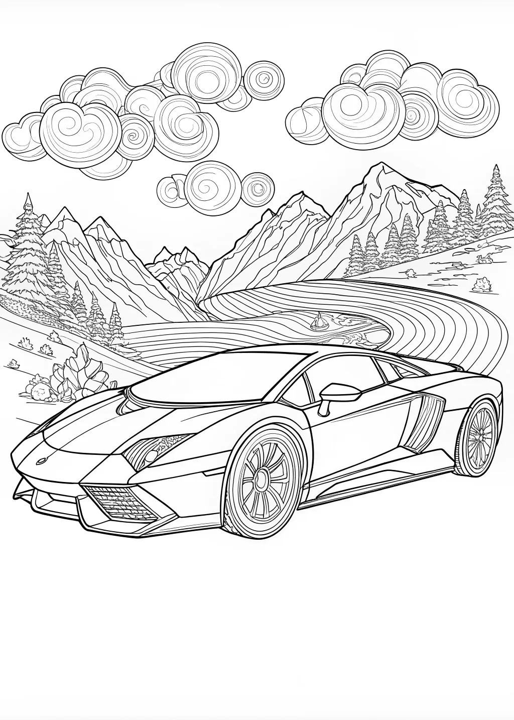 Supercar Coloring Fun: Lamborghini Edition