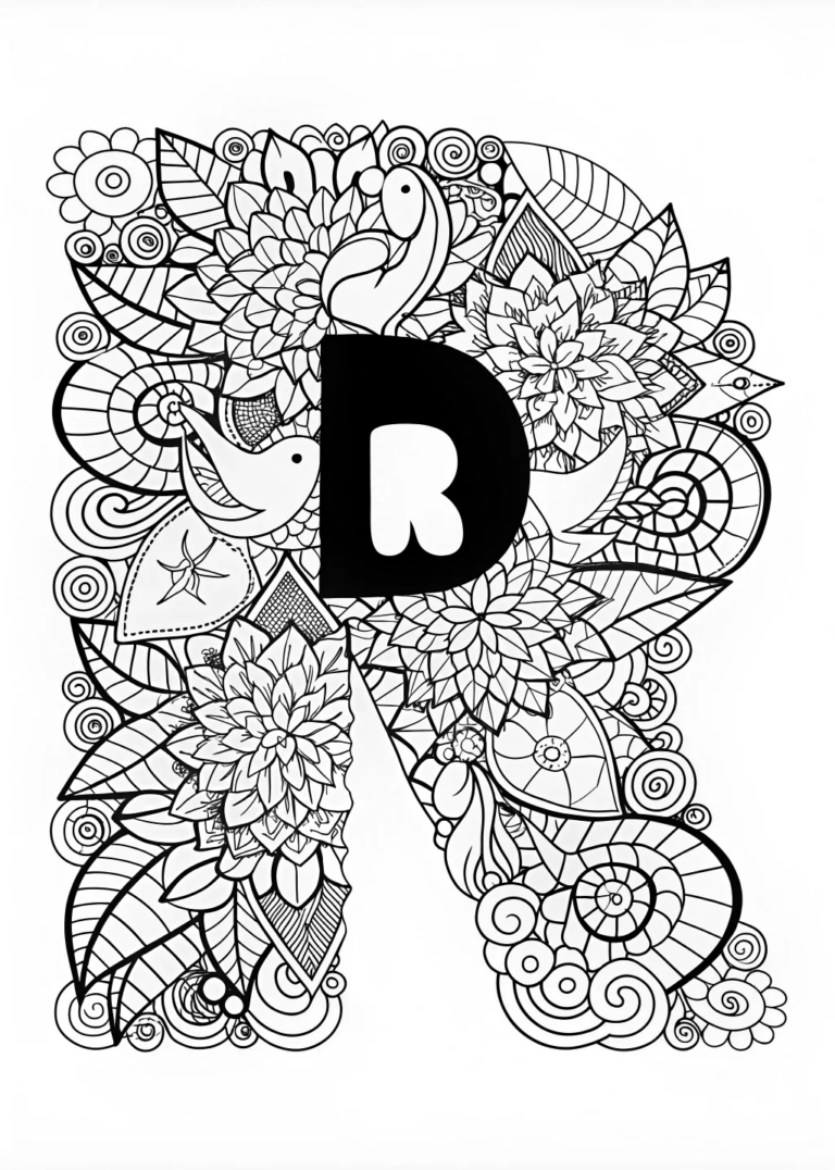 Letter R Doodle Coloring Page coloring pages