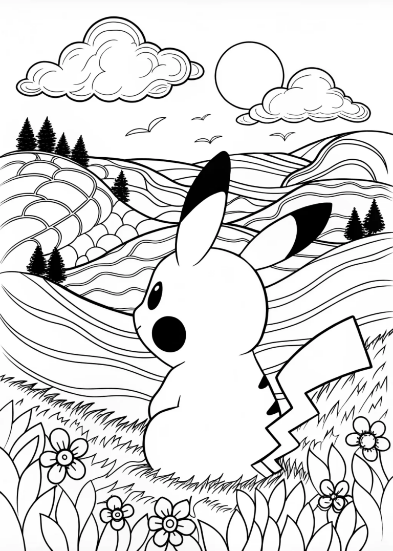 Lonely Pikachu coloring pages