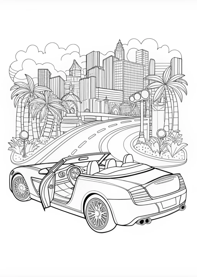 Luxury Sports Car Coloring Page coloring pages