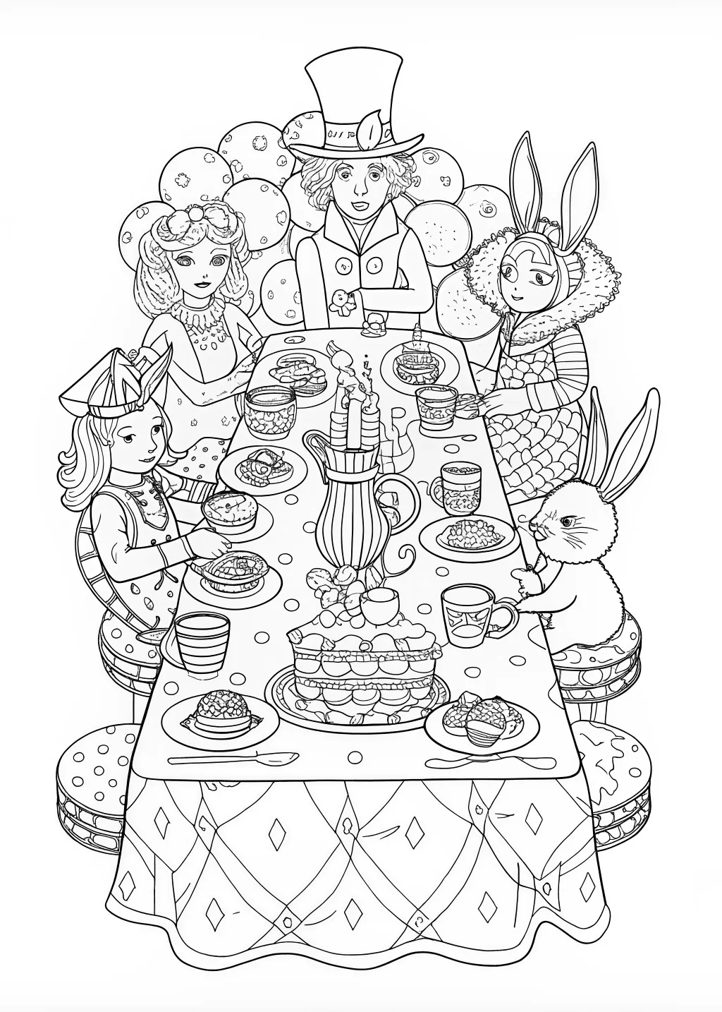 alice in wonderland coloring page