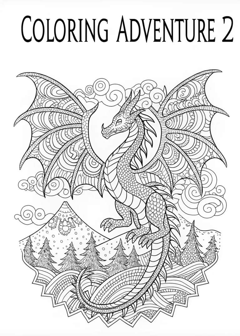 Majestic Dragon Coloring Adventure coloring pages