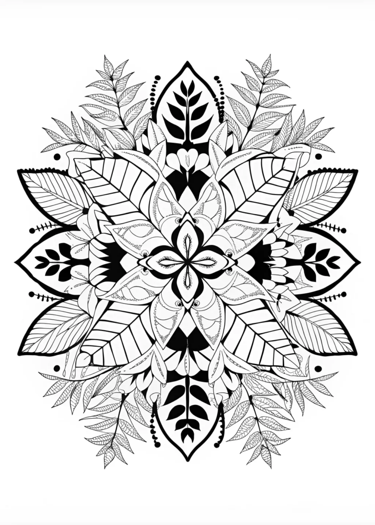 Mandala in the Jungle coloring pages