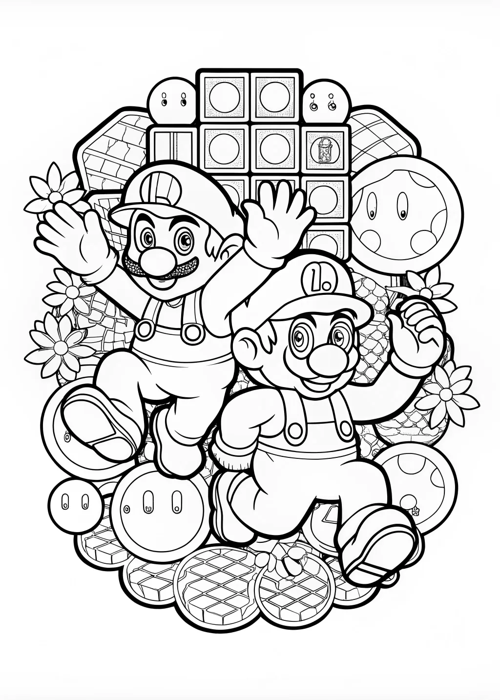 mario and luigi coloring pages