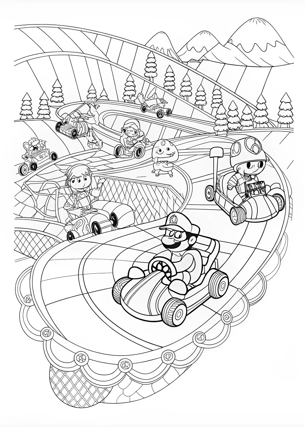 mario kart coloring pages