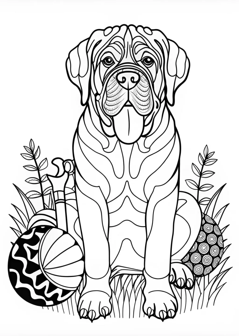 Gentle Giant: A Mastiff Coloring Page coloring pages