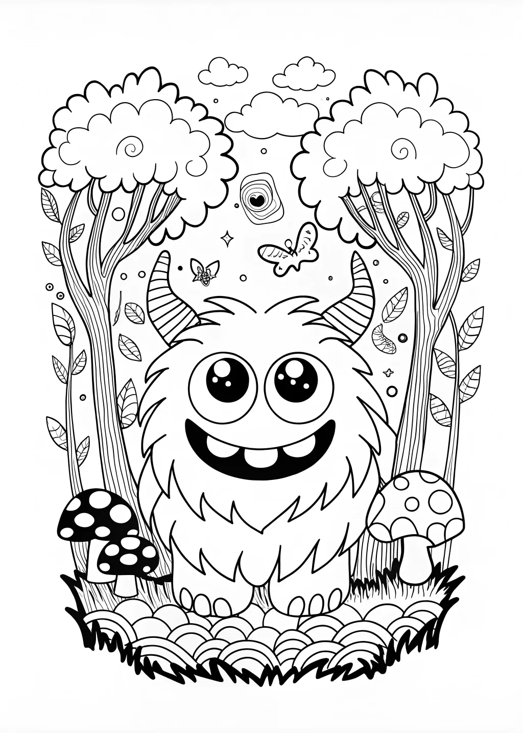 Milo the Friendly Monster Coloring Page