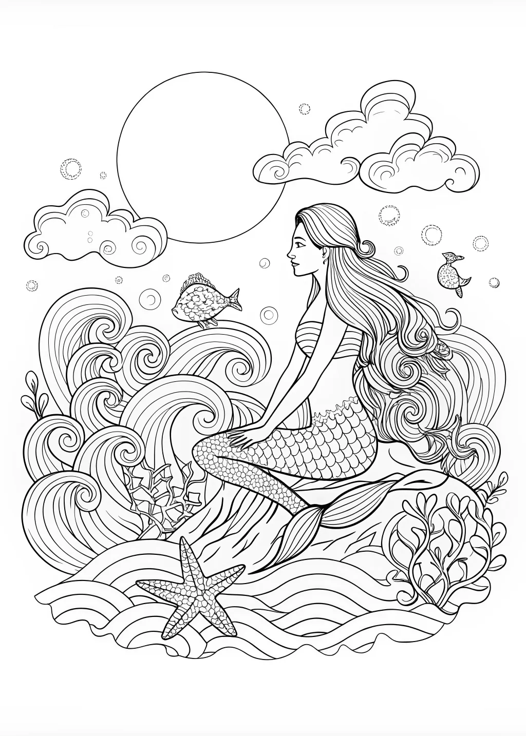 mermaid coloring pages