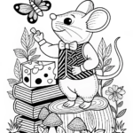Cute Little Mouse Coloring Page