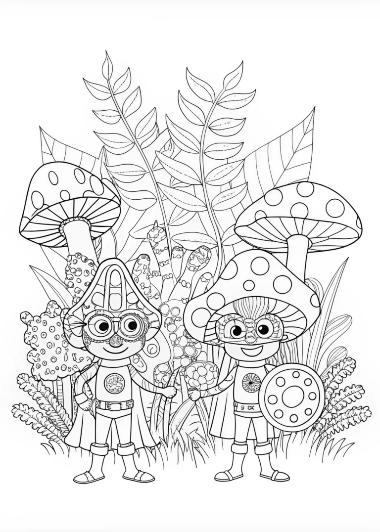 Mushroom Wonderland coloring pages