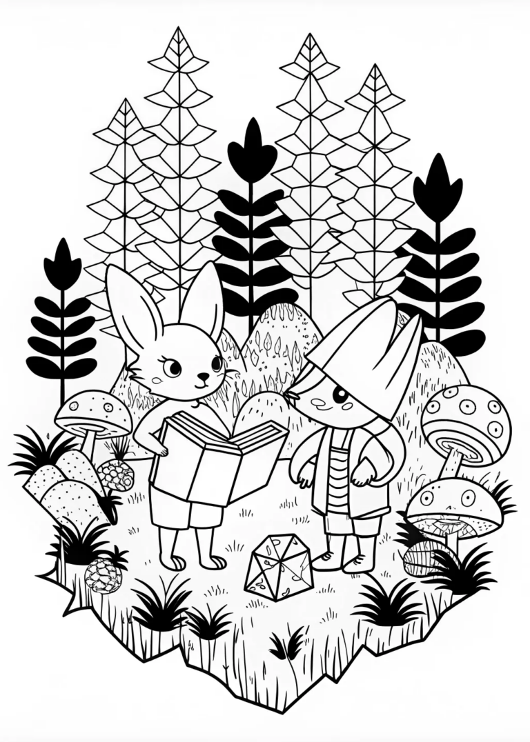 Enchanted Forest Mushrooms coloring pages