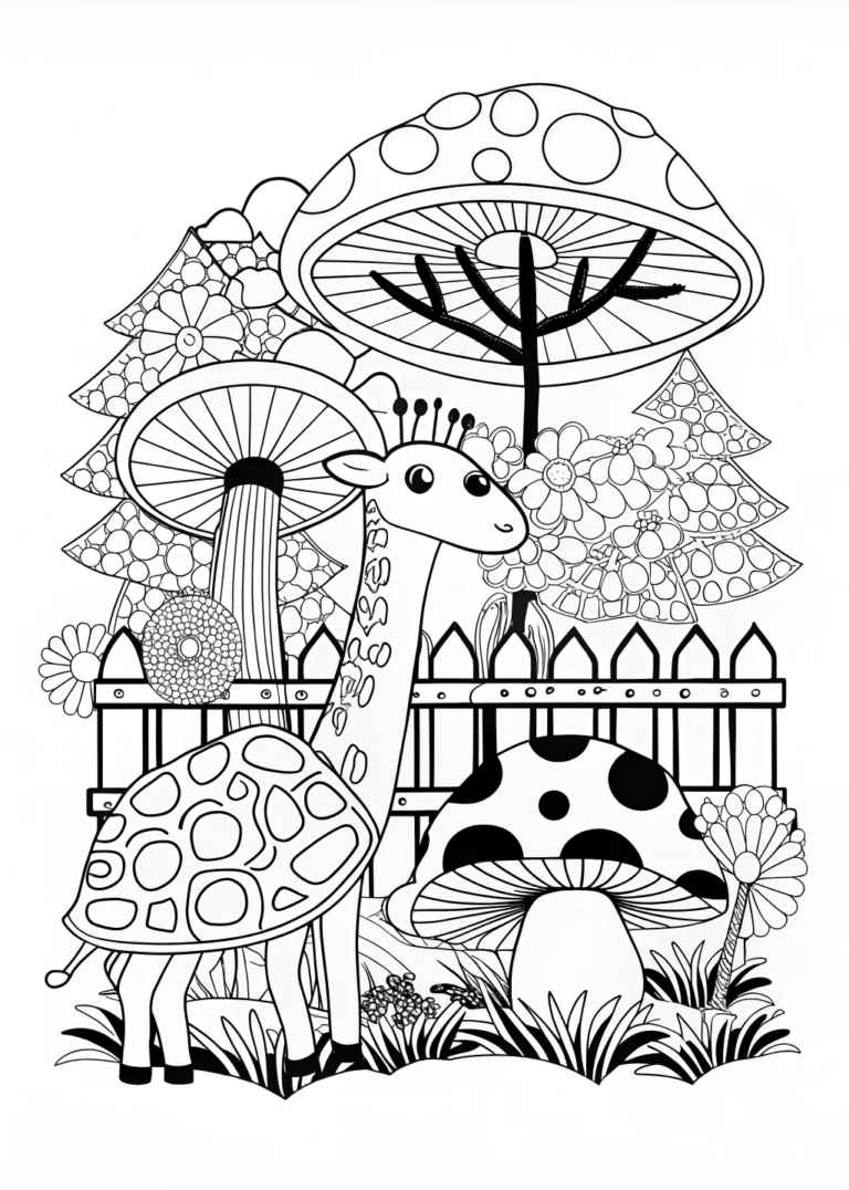 Mushroom Zoo coloring pages