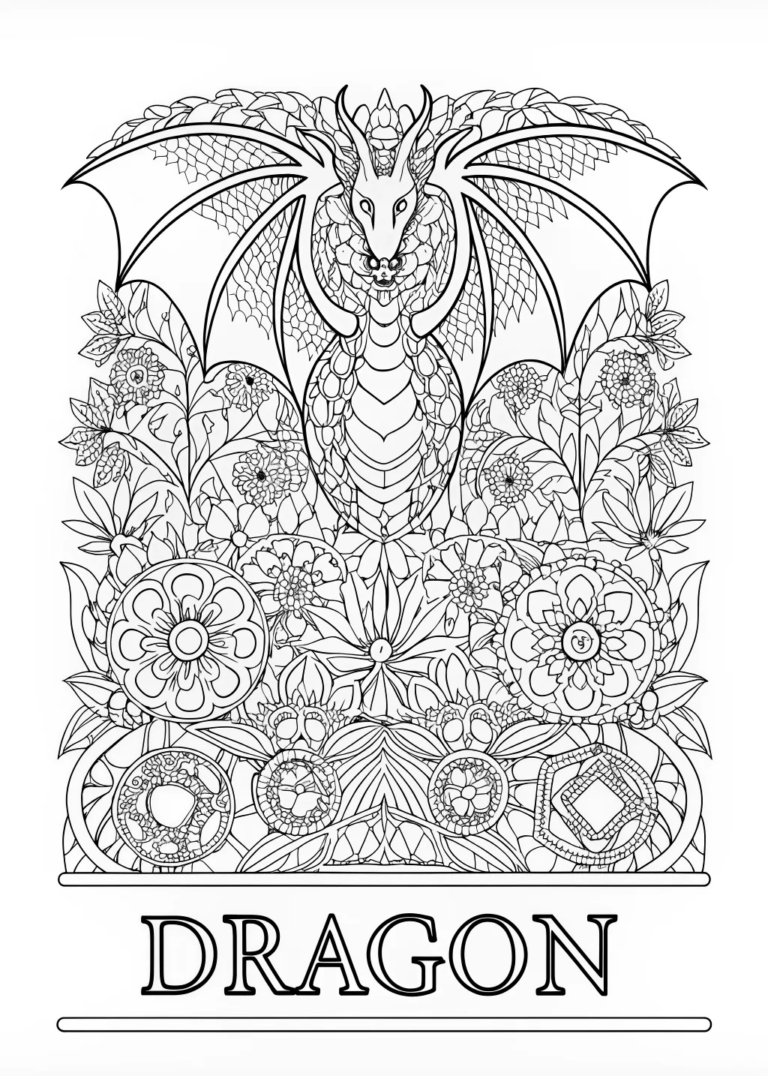 Forest Dragon Adventure coloring pages