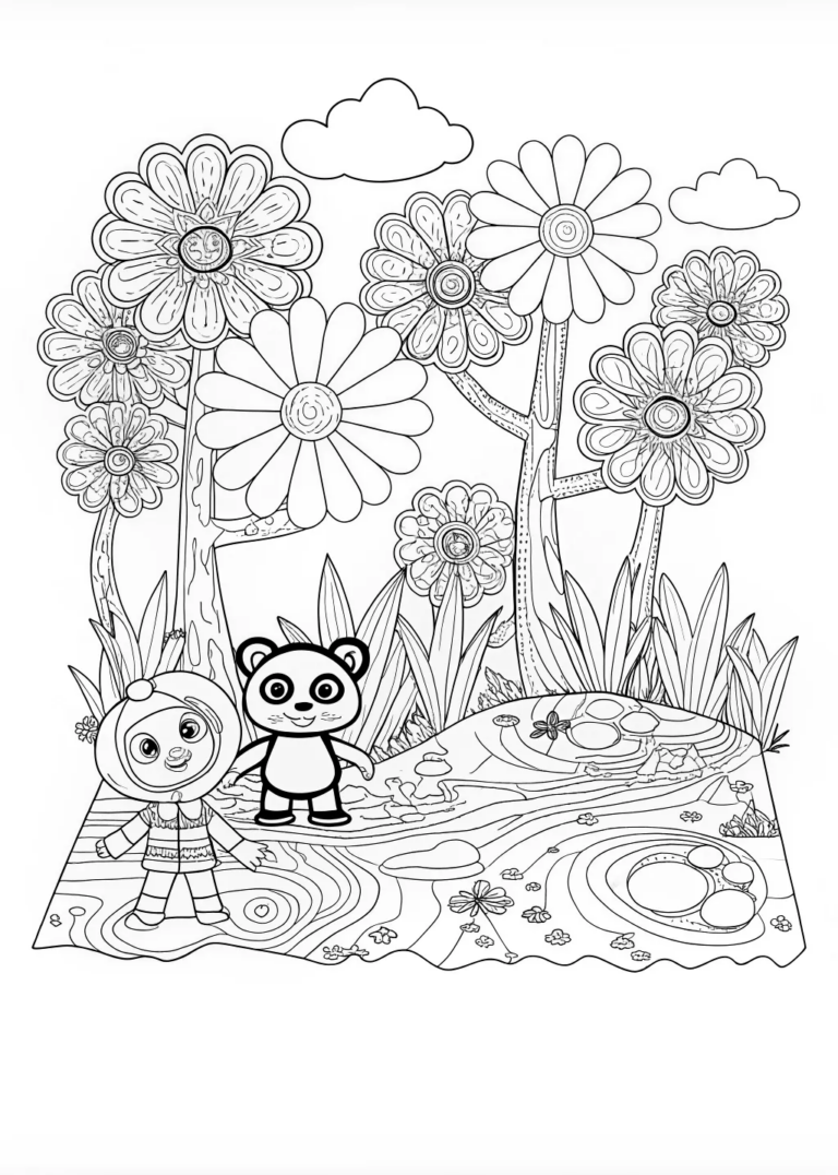 A coloring page of PATCA: Fun and Whimsical Coloring Adventure