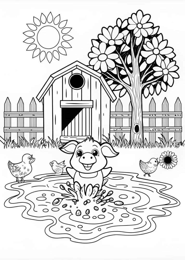 Friendly Pig Coloring Page coloring pages