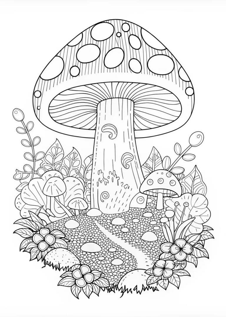 Rainbow Mushroom coloring pages