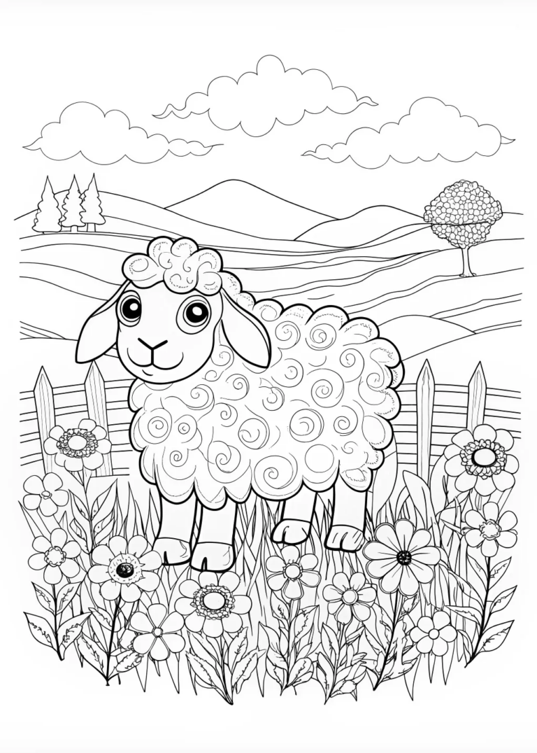 Majestic Sheep Coloring Page coloring pages