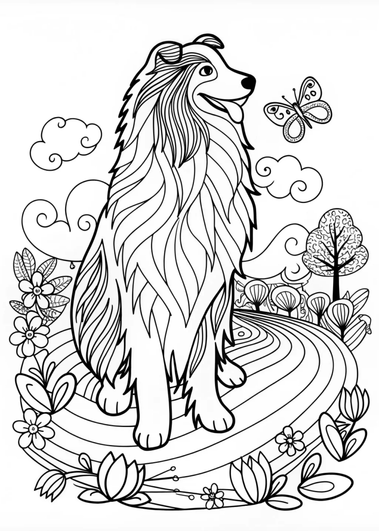 Lassie the Loyal Collie Coloring Page coloring pages